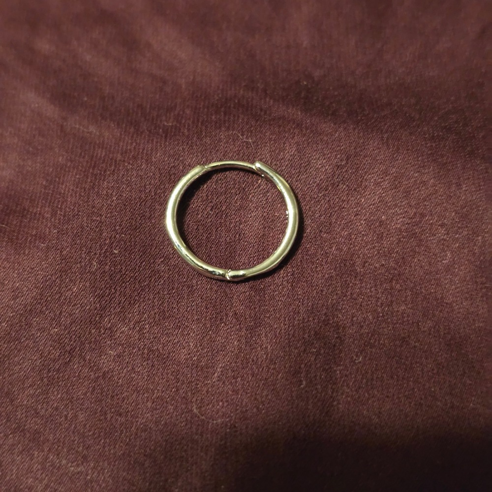 Jewelry 18mm Hoop Earring Unisex Silver Minimalist Hinged Sleeper